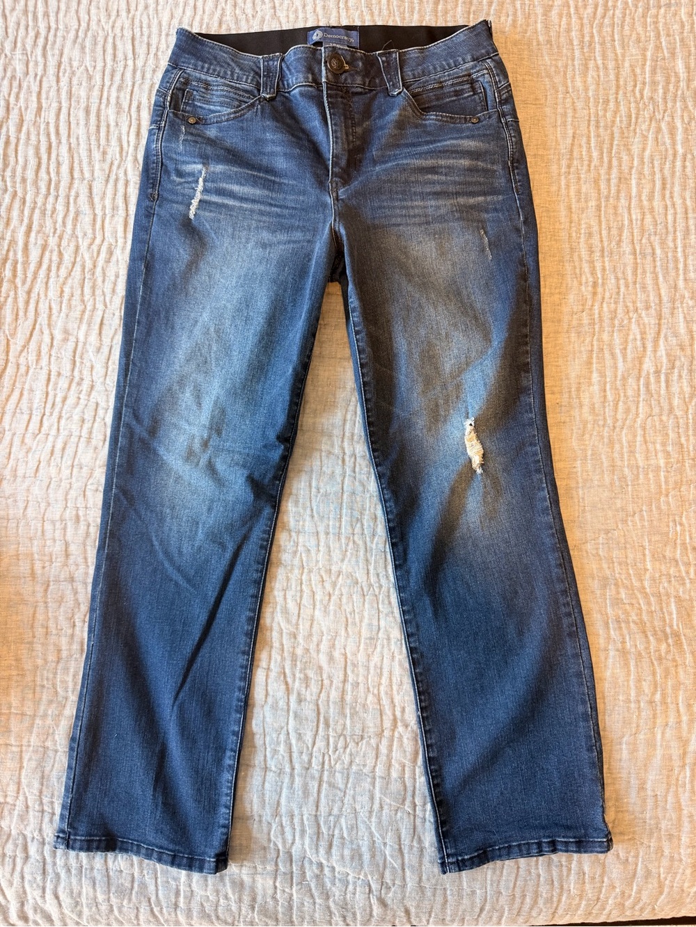 Democracy Distressed Straight-Leg Jeans